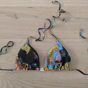 Trina Turk black string bikini top size 8